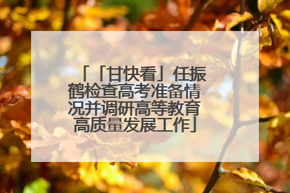 「甘快看」任振鹤检查高考准备情况并调研高等教育高质量发展工作