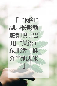 “网红”副局长彭勃履新职，曾用“英语+东北话”推介当地大米