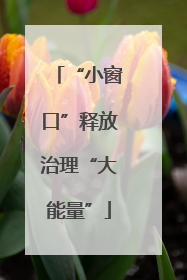 “小窗口”释放治理“大能量”