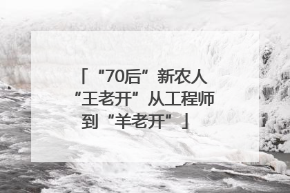 “70后”新农人“王老开”从工程师到“羊老开”