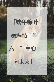端午粽叶裹温情 “六一”童心向未来