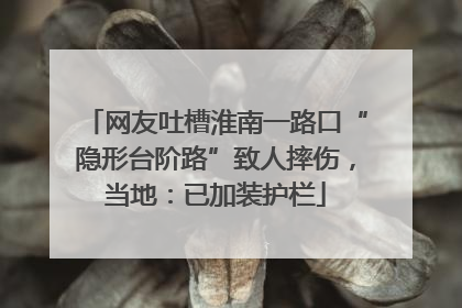 网友吐槽淮南一路口“隐形台阶路”致人摔伤，当地：已加装护栏