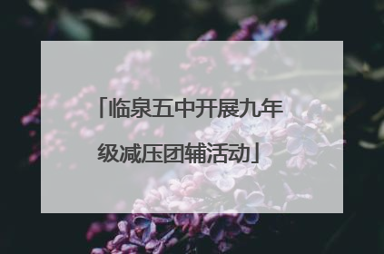 临泉五中开展九年级减压团辅活动