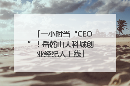 一小时当“CEO”！岳麓山大科城创业经纪人上线