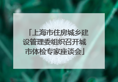 上海市住房城乡建设管理委组织召开城市体检专家座谈会