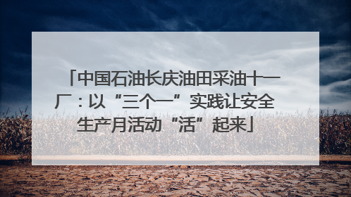 中国石油长庆油田采油十一厂：以“三个一”实践让安全生产月活动“活”起来