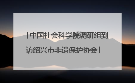 中国社会科学院调研组到访绍兴市非遗保护协会
