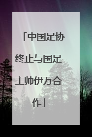 中国足协终止与国足主帅伊万合作