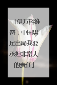 伊万科维奇：中国男足出局我要承担非常大的责任