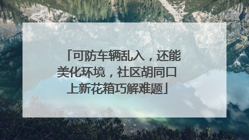 可防车辆乱入，还能美化环境，社区胡同口上新花箱巧解难题