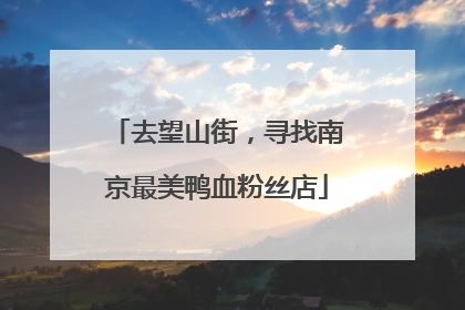 去望山街，寻找南京最美鸭血粉丝店