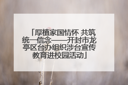 厚植家国情怀 共筑统一信念——开封市龙亭区台办组织涉台宣传教育进校园活动