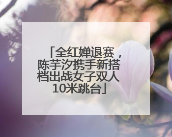 全红婵退赛，陈芋汐携手新搭档出战女子双人10米跳台
