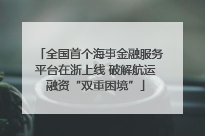 全国首个海事金融服务平台在浙上线 破解航运融资“双重困境”
