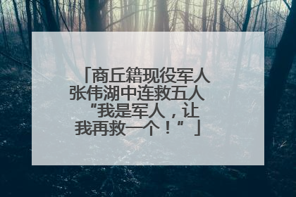 商丘籍现役军人张伟湖中连救五人 “我是军人，让我再救一个！”
