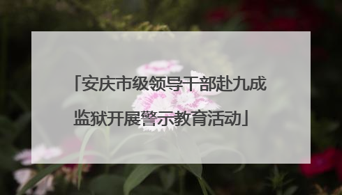 安庆市级领导干部赴九成监狱开展警示教育活动