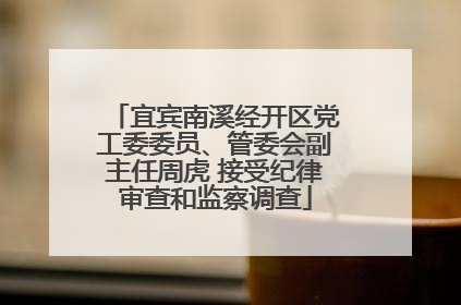 宜宾南溪经开区党工委委员、管委会副主任周虎 接受纪律审查和监察调查