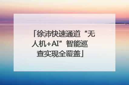 徐沛快速通道“无人机+AI”智能巡查实现全覆盖