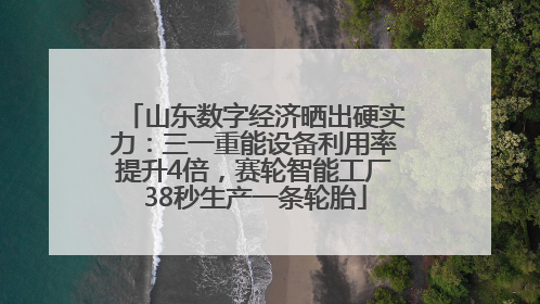 山东数字经济晒出硬实力：三一重能设备利用率提升4倍，赛轮智能工厂38秒生产一条轮胎