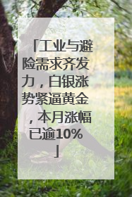 工业与避险需求齐发力，白银涨势紧逼黄金，本月涨幅已逾10%