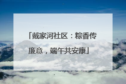 戴家河社区：粽香传廉意，端午共安康