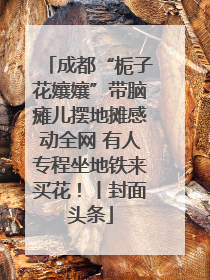 成都“栀子花孃孃”带脑瘫儿摆地摊感动全网 有人专程坐地铁来买花！丨封面头条