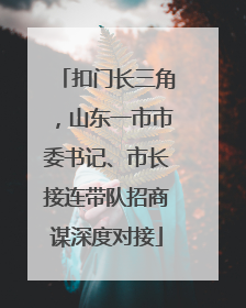 扣门长三角，山东一市市委书记、市长接连带队招商谋深度对接