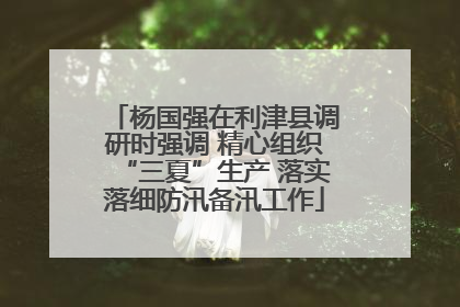 杨国强在利津县调研时强调 精心组织“三夏”生产 落实落细防汛备汛工作