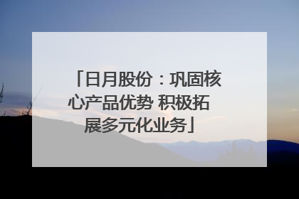 日月股份：巩固核心产品优势 积极拓展多元化业务
