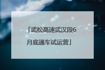 武松高速武汉段6月底通车试运营