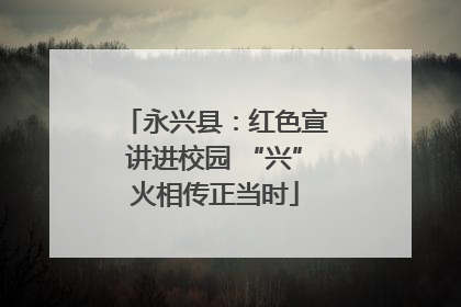 永兴县：红色宣讲进校园 “兴”火相传正当时