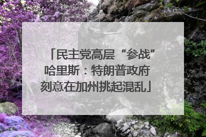 民主党高层“参战” 哈里斯：特朗普政府刻意在加州挑起混乱