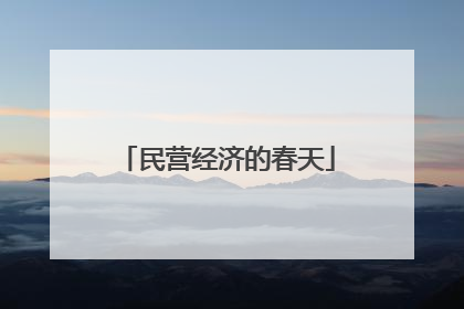 民营经济的春天