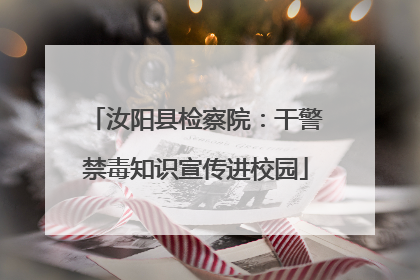 汝阳县检察院：干警禁毒知识宣传进校园