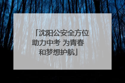 沈阳公安全方位助力中考 为青春和梦想护航