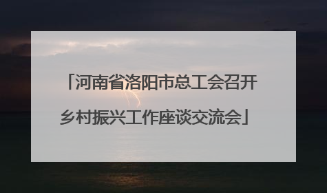 河南省洛阳市总工会召开乡村振兴工作座谈交流会