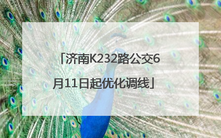 济南K232路公交6月11日起优化调线