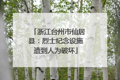 浙江台州市仙居县：烈士纪念设施遭到人为破坏