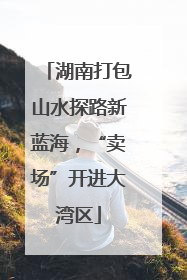 湖南打包山水探路新蓝海，“卖场”开进大湾区