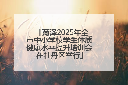 菏泽2025年全市中小学校学生体质健康水平提升培训会在牡丹区举行