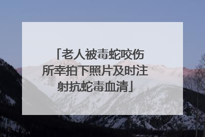 老人被毒蛇咬伤 所幸拍下照片及时注射抗蛇毒血清