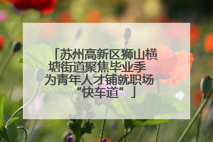 苏州高新区狮山横塘街道聚焦毕业季 为青年人才铺就职场“快车道”