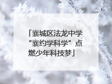 襄城区法龙中学“襄约学科学”点燃少年科技梦