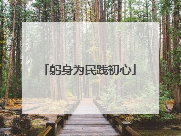 躬身为民践初心