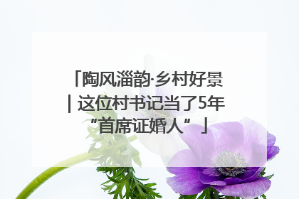 陶风淄韵·乡村好景｜这位村书记当了5年“首席证婚人”