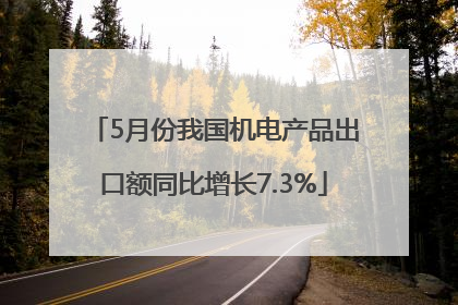 5月份我国机电产品出口额同比增长7.3%
