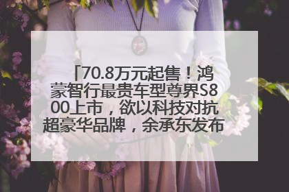 70.8万元起售！鸿蒙智行最贵车型尊界S800上市，欲以科技对抗超豪华品牌，余承东发布会未提及迈巴赫